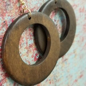 Wood Ring Earrings